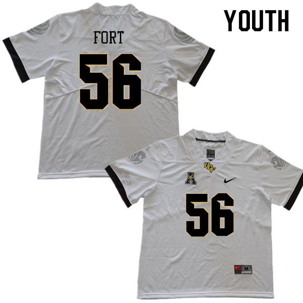 Youth #56 Filippo Fort UCF Knights College Football Jerseys Sale-White - Click Image to Close
